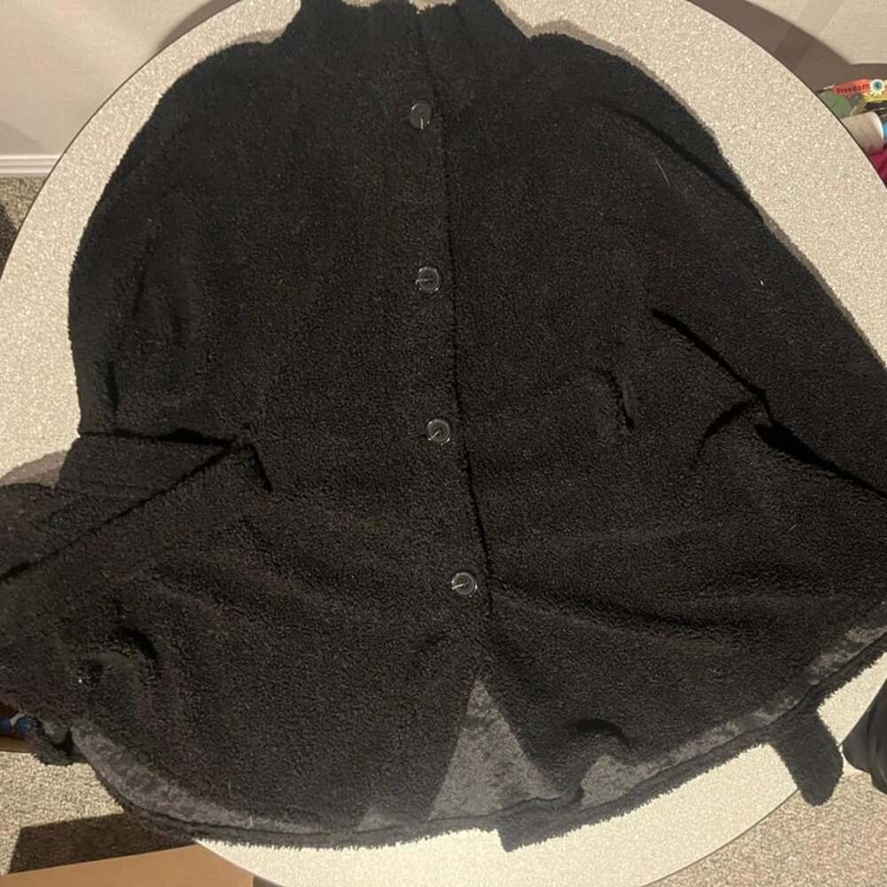 Brand New Women’s Black Fuzzy Cardigan/Throwover